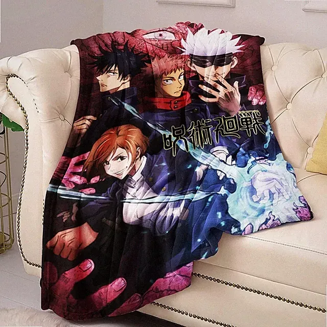 Anime Jujutsu Kaisen Yuji Itadori Gojo Team Fleece Blanket