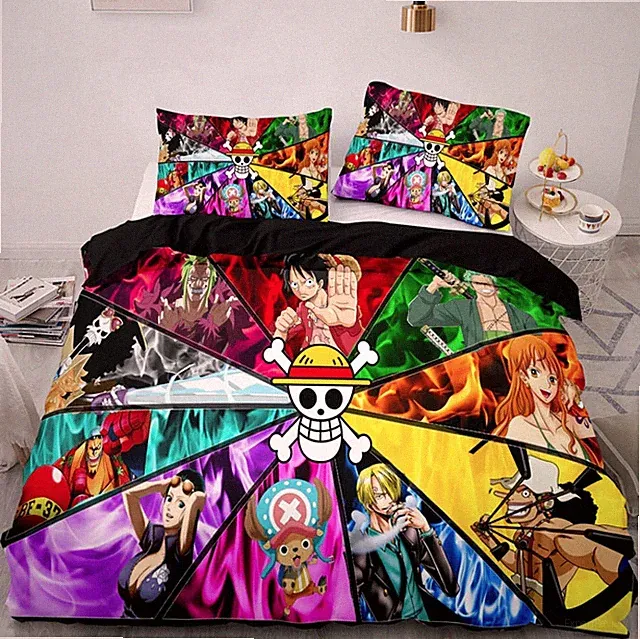 Anime Luffy Bedding Sets Pattern Quilt Covers Room Decoration