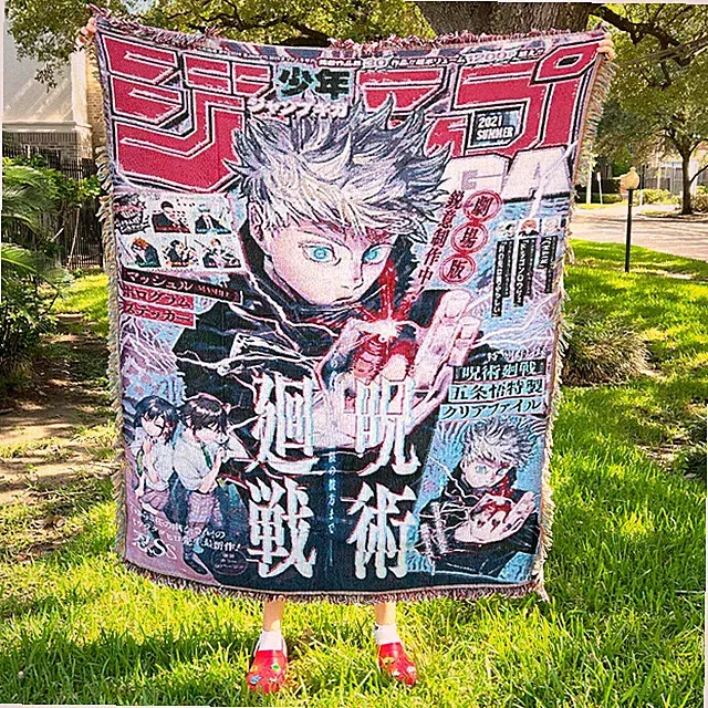 Anime Woven Tapestry Jujutsu Kaisen Gojo Throw Blanket