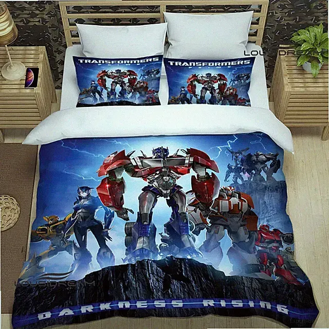 boys Transformers anime Bedding set duvet cover bed comforter set pillowcase