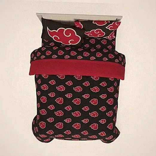 Collectibles Naruto Anime Akatsuki Bedding 7 7 Piece Full Size Black - Naruto