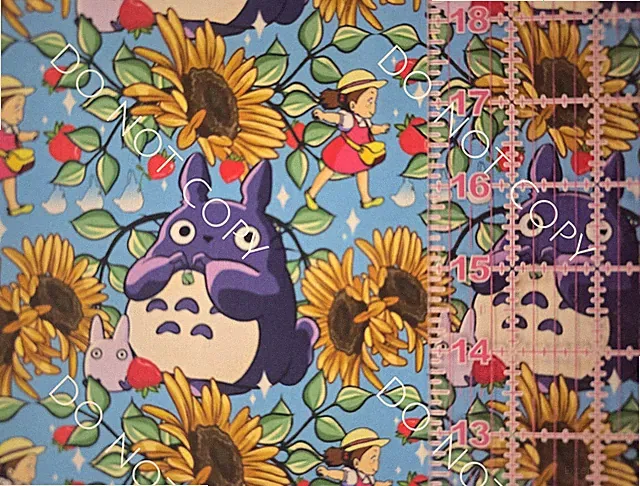 Custom 100% Cotton Woven Studio Ghibli Totoro Anime Mei 1/4 Yard 9x56