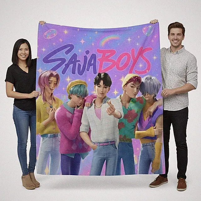 Cute Kpop Fantasy Boys Flannel Blanket Cozy Anime Gift 2025 Throw