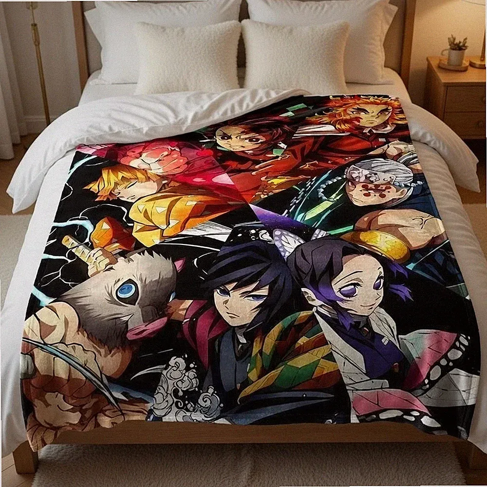 Demon Anime Character Flannel Blanket Soft Throw Gift