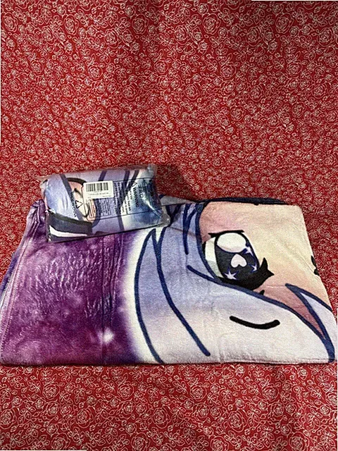 Fleece Blanket Throw Luxury Purple Anime 50 By 40” New A1