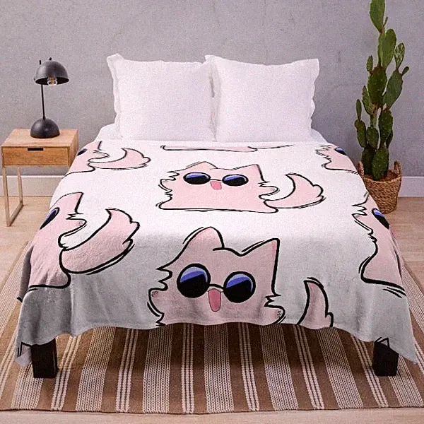 GOJO CAT Anime Fleece Blanket Gift For Friends
