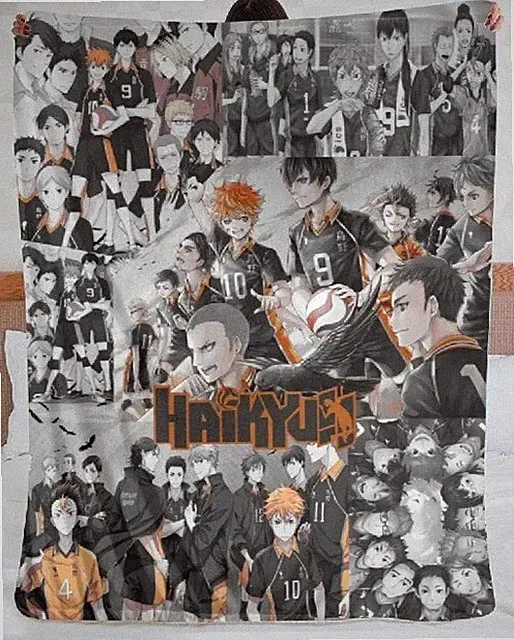 Haikyuu Collage Anime Plush Flannel Fuzzy Blanket， Throw Blankets for Couch &...