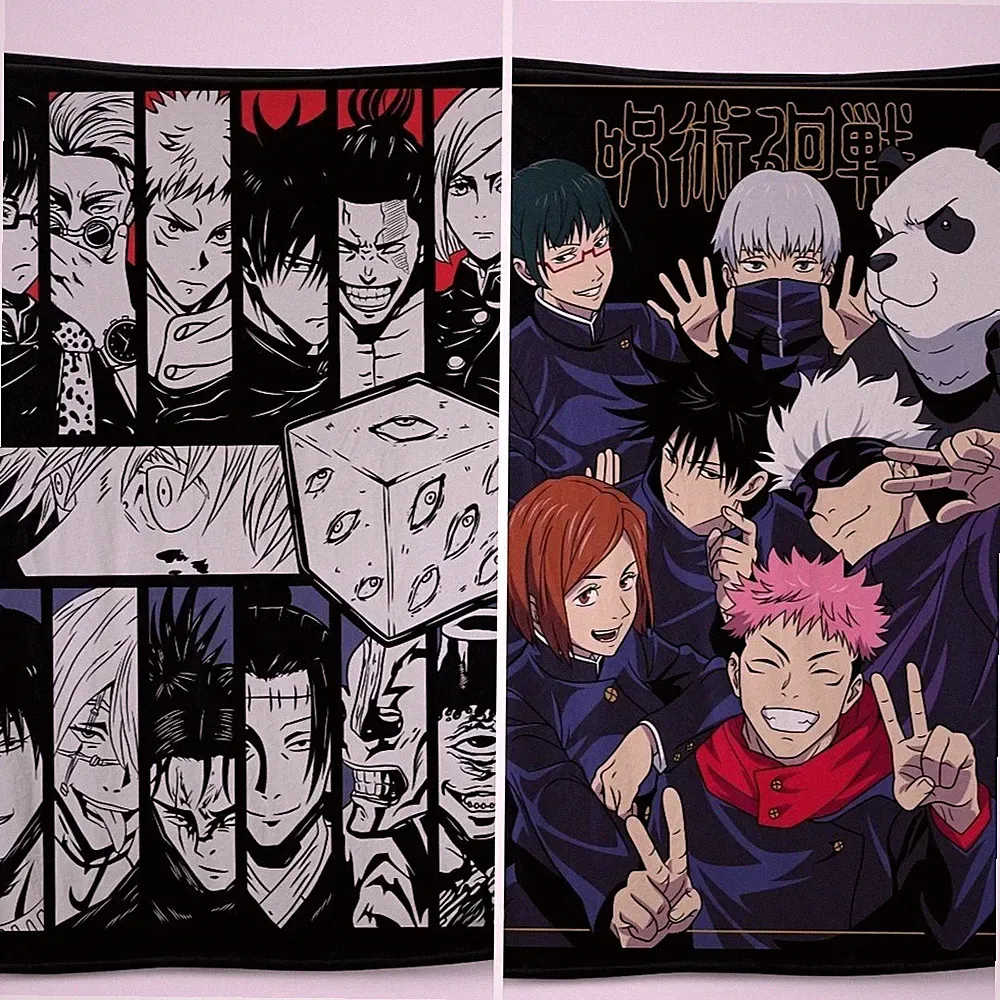 Jujutsu Kaisen Anime Fleece Blanket-Various Size and Designs Gojo Itadori Nanami