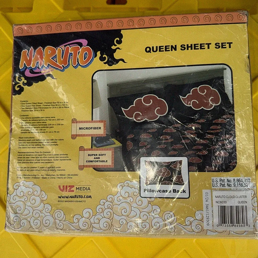 Naruto Akatsuki Anime Bedding Set, Super Soft Microfiber Queen Sheets