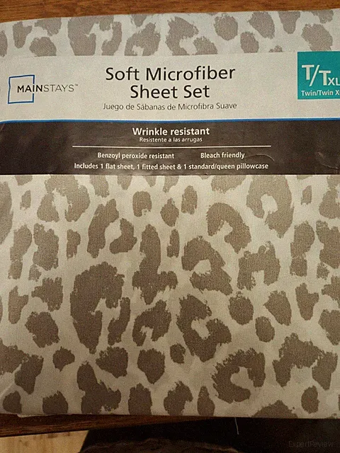 NIP: MainStays soft microfiber sheet set, Twin/Twin XL, Gray Animal print