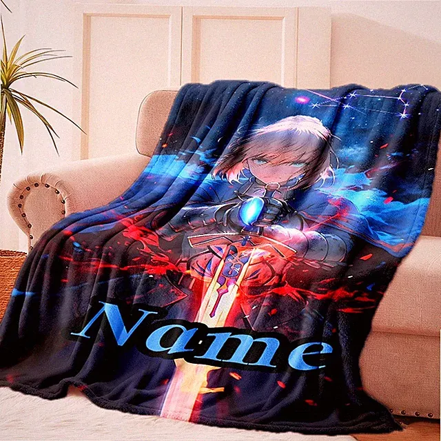 Personalized Fate Anime-Themed Blanket with Name & Anime Characters - Manga St