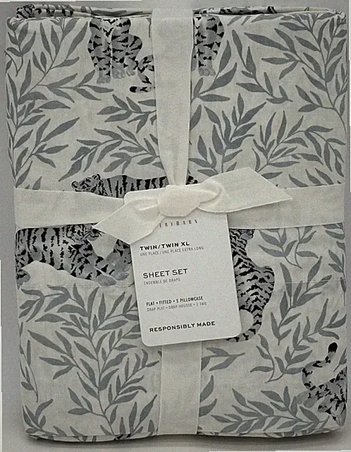 Pottery Barn Tiger Organic Percale TWIN / TWIN XL Sheet Set