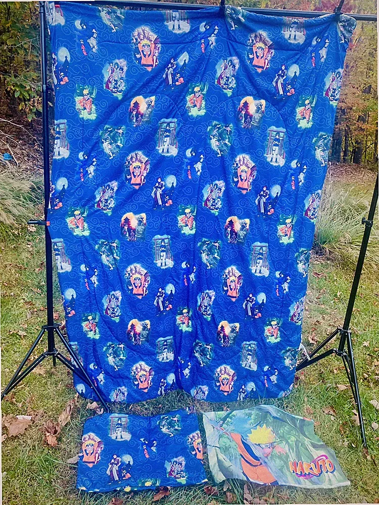 Vintage 2002 RARE 84”x48” Naruto Anime Comforter & 2 Pillow Cases Twin Bedding